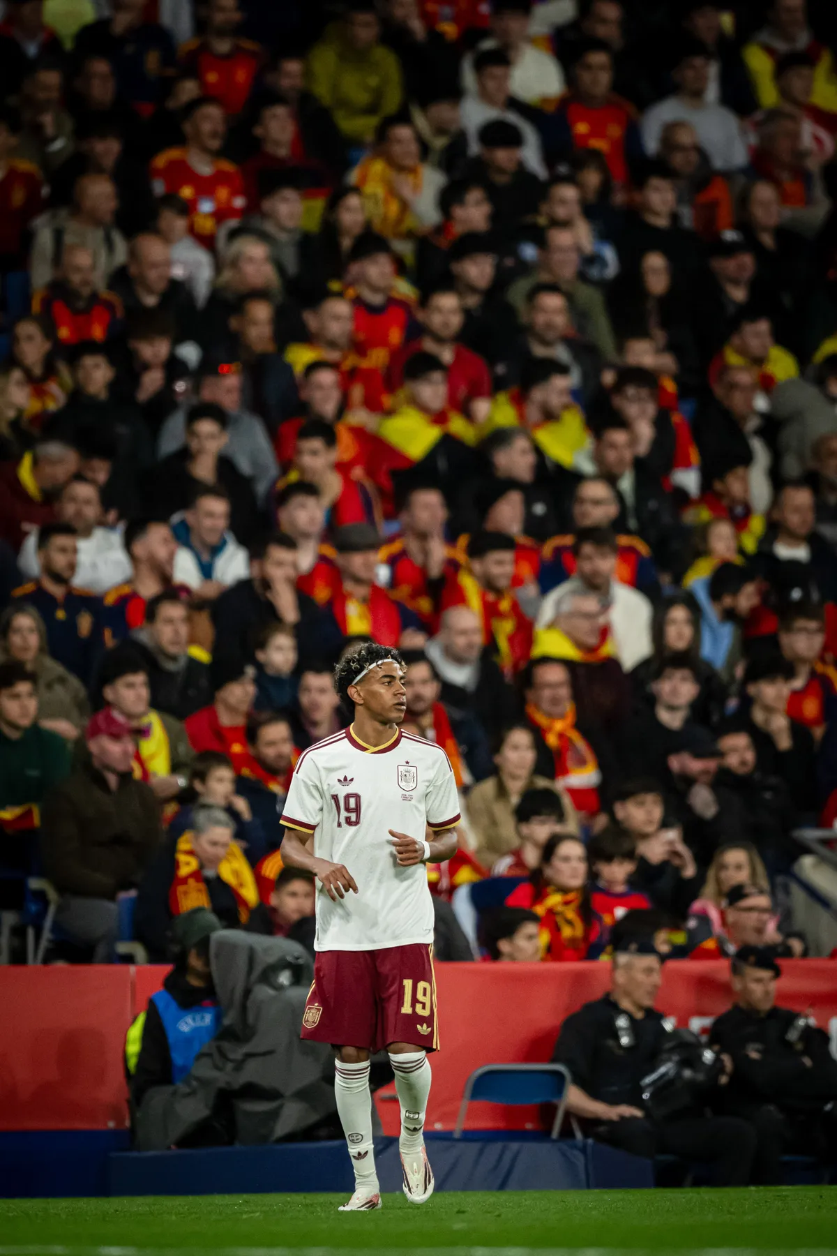 Lamine Yamal of Spain seen during a friendly match between