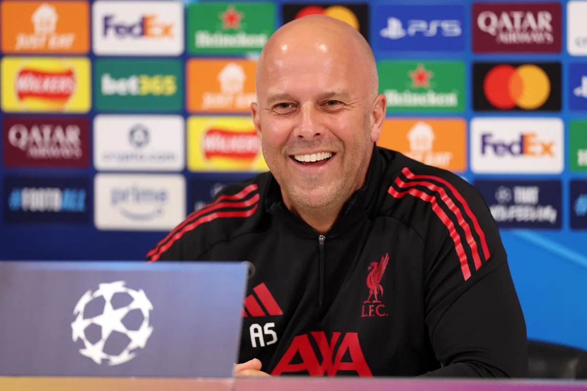 Liverpool FC Training Session And Press Conference - UEFA Champions League 2025/26 Quarter-Final Second Leg