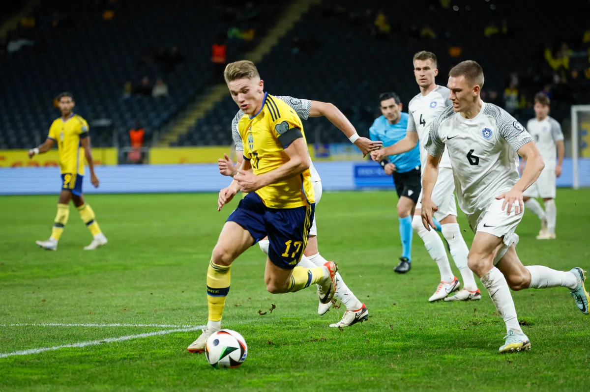 UEFA EURO 2024 Group F qualifying soccer match between Sweden and Estonia