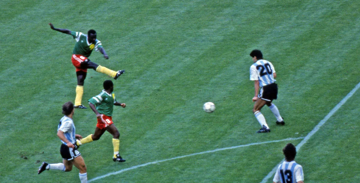 WM 1990 Argentinien - Kamerun Italien, Mailand, 08.06.1990, Fussball, FIFA WM 1990 in Italien, Argentinien - Kamerun (0: