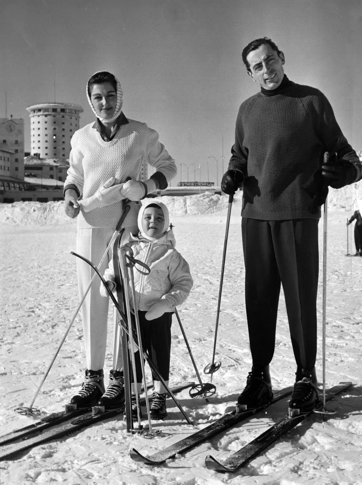 Fausto Coppi With His Son Angelo And The White Lady