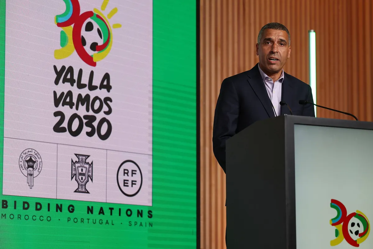 Lisboa, Portugal, Cidade do Futebol - Bewerbung um die FIFA Fussball-Weltmeisterschaft 2030, WM Botschafter Noureddine N