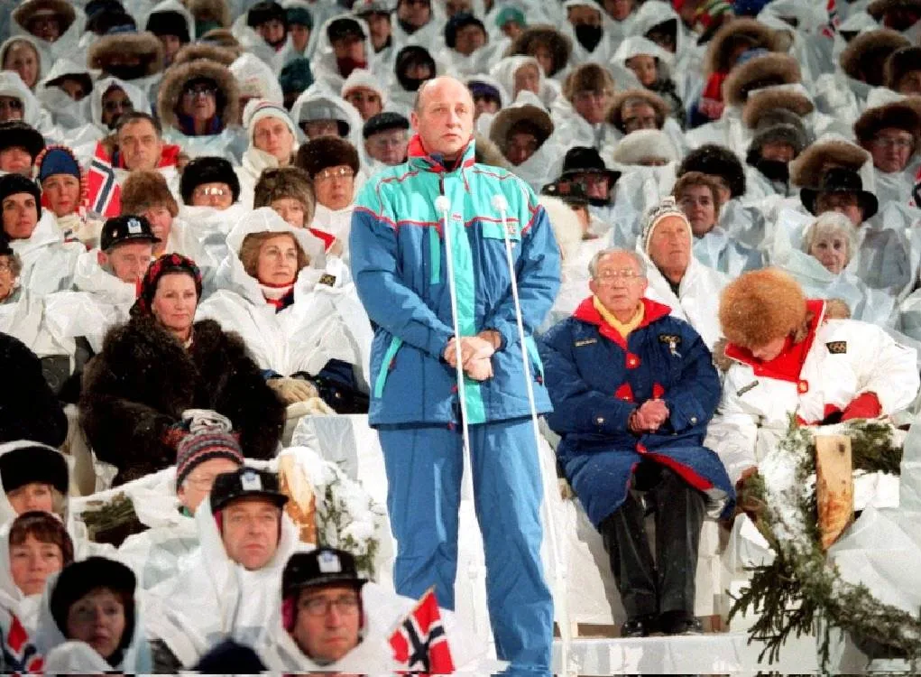 Lillehammer. OL 1994. LIL 11 - Kong Harald sto for den offisielle apningen av de XVII Olympiske vinterleker pa Lillehamm