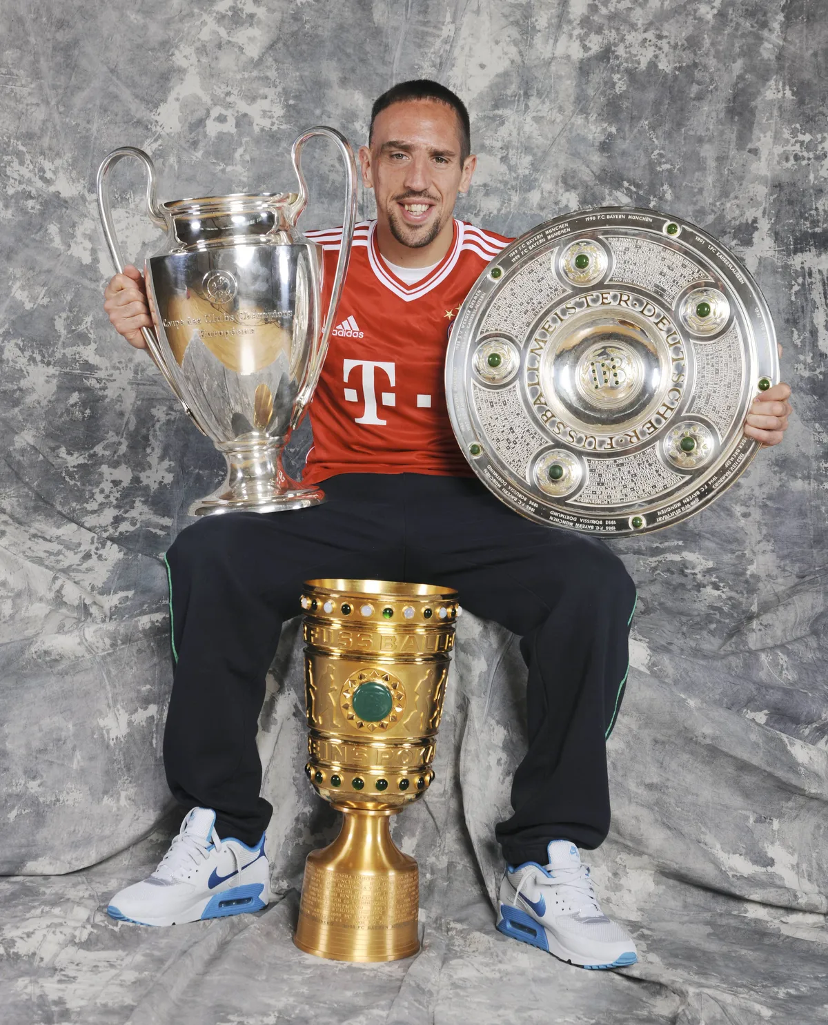 Franck Ribery Champions League Sieger Deutscher Meister und DFB Pokalsieger 2012 2013 mit dem FC